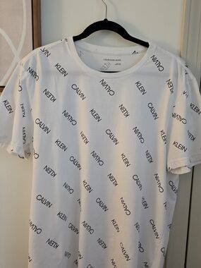 Calvin Klein White Logo-Print Men’s T-Shirt